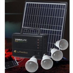 YOBOLIFE Système solaire avec panneau solaires et ampoules solaires