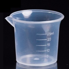 OKMEI Gobelet  expérimental gradué en plastique 25ml résistant aux acides et aux alcalis