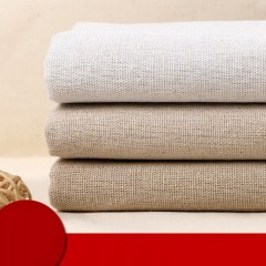 QINXIU Tissu coton et lin  couleur unie