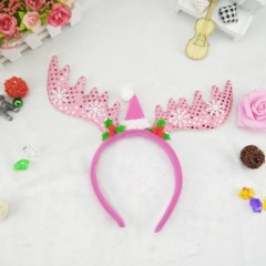 Bandeau de cheveux en forme de bois de cerf  de Noël avec paillettes