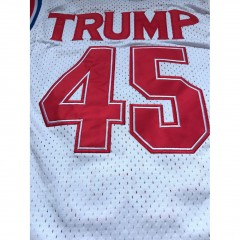 Maillot de basket-ball blanc taille 45 avec maille brodée