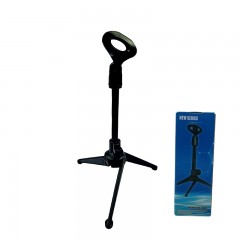 Support de microphone de bureau à trois pieds pivotable pliable et portable