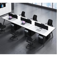 Set de bureau Siège quadruple avec tableau en mélamine