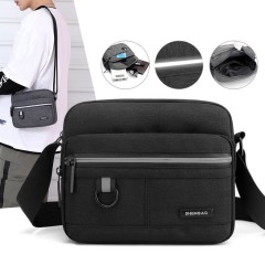 Sac à bandoulière pour homme tissu nylon bande réfléchissante résistant à l'usure