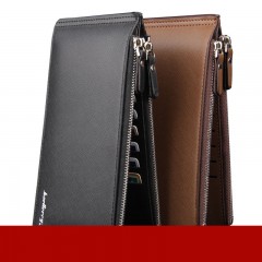 Portefeuille pour homme baellerry avec 2 plis en cuir PU avec motif croisé