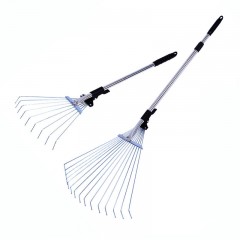 Râteau à feuilles caduques rétractable en acier inoxydable 9/15 dents