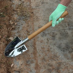 DEAO  Pelle Poignée en bois massif en acier inoxydable robuste et durable