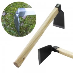 DEAO  Outils de jardin Houe en acier au carbone manche en bois