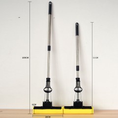 Serpillière en caoutchouc absorbant l'eau rétractable avec manche en acier inoxydable