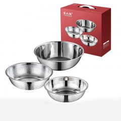 SHENGBIDE Set de 3 pièces en acier inoxydable poli de récipient d'égouttage
