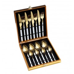Set de vaisselle en acier inoxydable Knight Series couteau, fourchette et cuillère Set de 16 pièces
