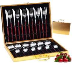 Set de 24 pièces de couteaux, fourchettes et cuillères portugaises en acier inoxydable
