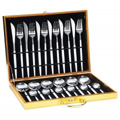 Set de 24 pièces de couteaux, fourchettes et cuillères portugaises en acier inoxydable