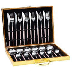 Set de 24 pièces de couteaux, fourchettes et cuillères portugaises en acier inoxydable