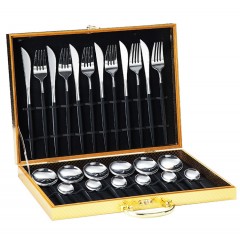 Set de 24 pièces de couteaux, fourchettes et cuillères portugaises en acier inoxydable