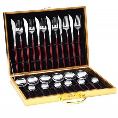 Set de 24 pièces de couteaux, fourchettes et cuillères portugaises en acier inoxydable