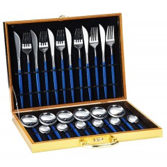 Set de 24 pièces de couteaux, fourchettes et cuillères portugaises en acier inoxydable