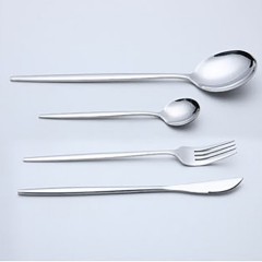 Ensemble de 4 pièces de couteaux, fourchettes et cuillères en acier inoxydable
