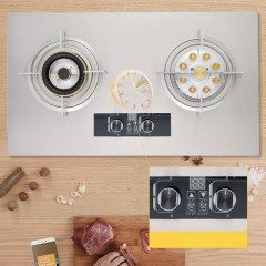 Cuisinière à gaz en acier inoxydable Double cuisinière