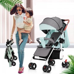 Poussette à quatre roues pour enfants pliable léger pour s'asseoir et se coucher