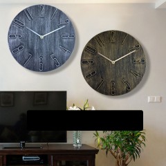 Horloge murale silencieuse de 30cm style européen vintage