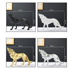 Objet d'art en résine en forme de loup