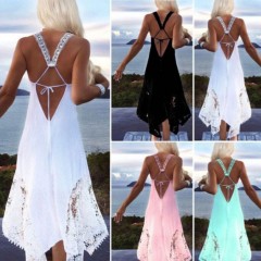 Robe femme sexy longue à dos nu