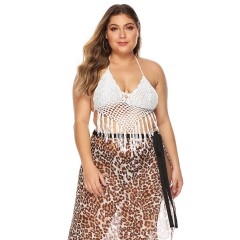 top femme patchwork franges creux cou suspendu