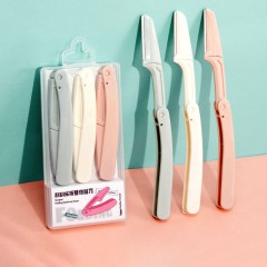 Couteau de réparation de sourcils pliant avec trois filets de protection macro