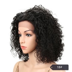 Perruque aux cheveux bouclés avec dentelle pour femme