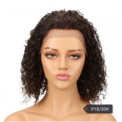 Perruque aux cheveux bouclés avec dentelle pour femme