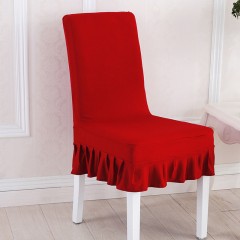 Housse de chaise courte couleur unie en fibre de polyester