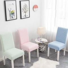 Housse de chaise en polyester spandex à rayures teintes en fil