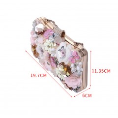 Sac de dîner fleuri sac de femme brodé de perles