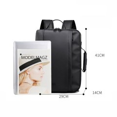 Sac à dos pour hommes en nylon imperméable + tissu PU grande capacité