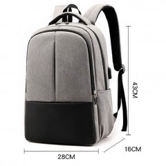 Sac à dos pour hommes avec interface USB externe respirante bandoulière Oxford tissu