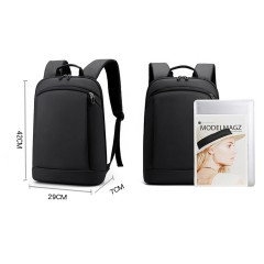Sac d'ordinateur mince 15,6 pouces sac à dos à double épaule