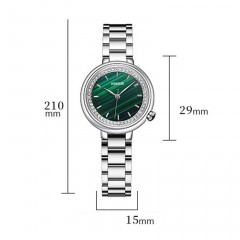 montre cadran vert papillon double bouton étanche