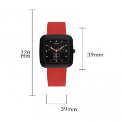 Montres pour femmes bracelet en silicone imperméable carré