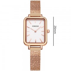 montre cuir/placage sous vide maille avec quartz pierre cadran carré