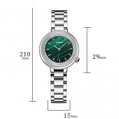 montre cadran vert imperméable papillon double bouton