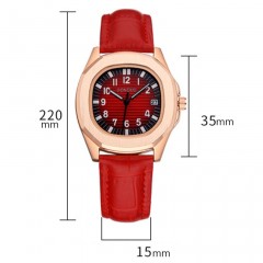 Montres pour dames chiffres gravés bracelet en cuir imperméable