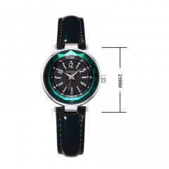Montres dames aiguilles chiffres romains bracelet en cuir brillant imperméable