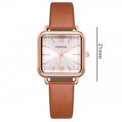 montre cuir de vache avec étanche petit verre lisse