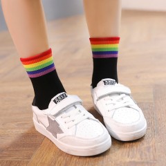 Chaussettes pour enfants en coton peigné couleur peignée confortable et respirant