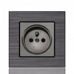 Prise maison française couleur aluminium brossé