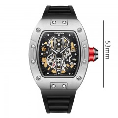 Montres mécaniques pour hommes ajouré étanche grand cadran