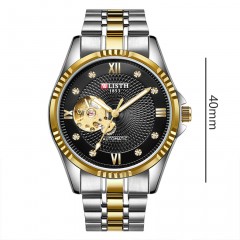Montres mécaniques automatiques lumineuses étanches à l'eau Bande d'acier
