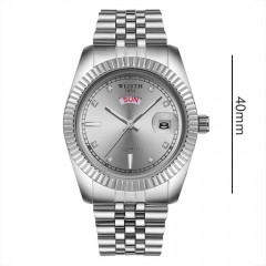 Montres pour hommes or quartz bracelet en acier