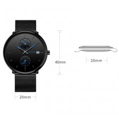 Montre à quartz pour étudiants imperméable et mince